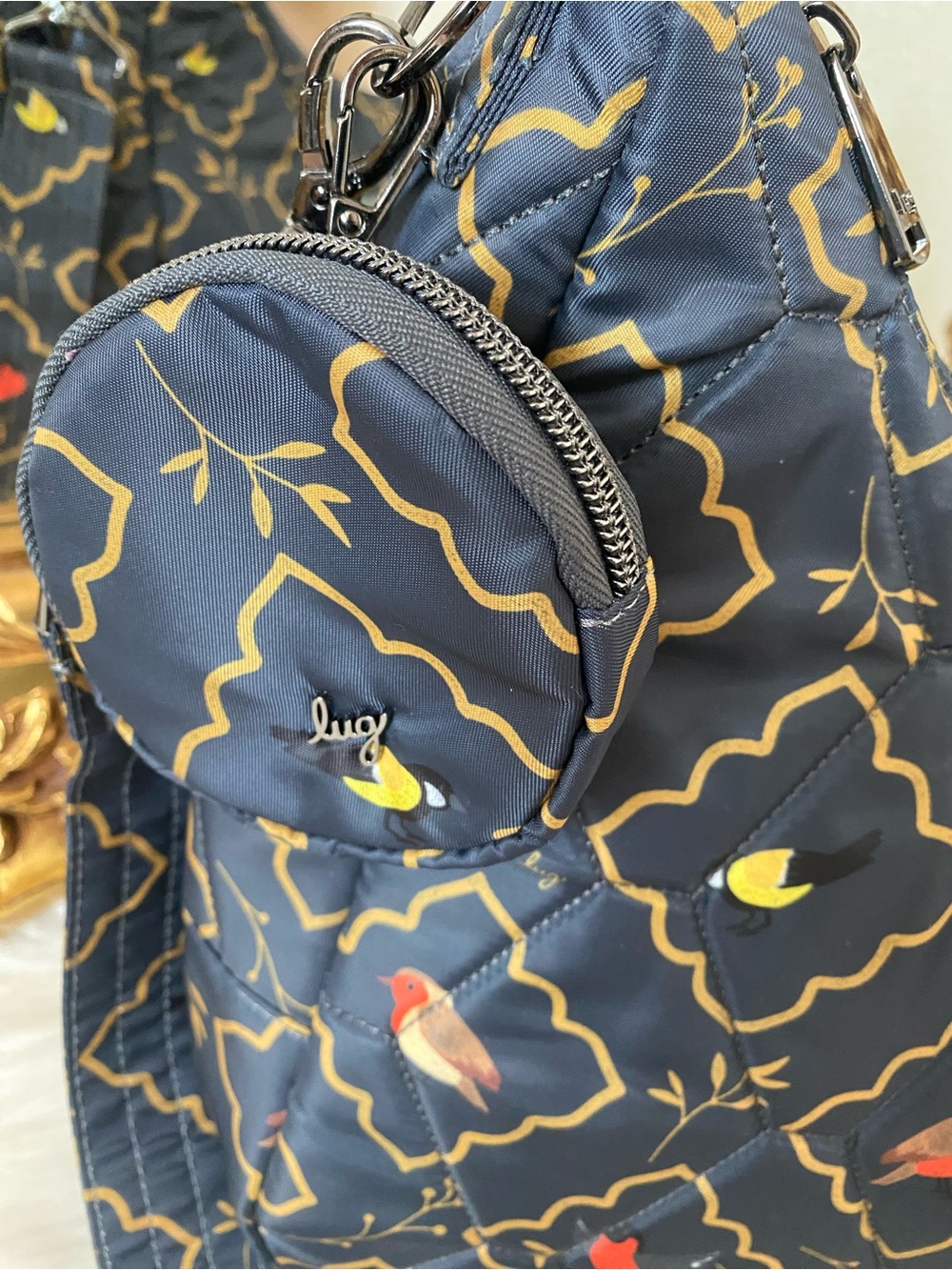 Lug Winger Hobo Bag in Songbirds Grey - Picture 4 of 13